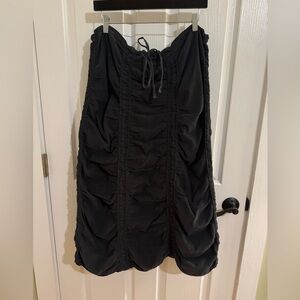 Light Navy Blue Corduroy Ruched Skirt by Wearables/XCVI